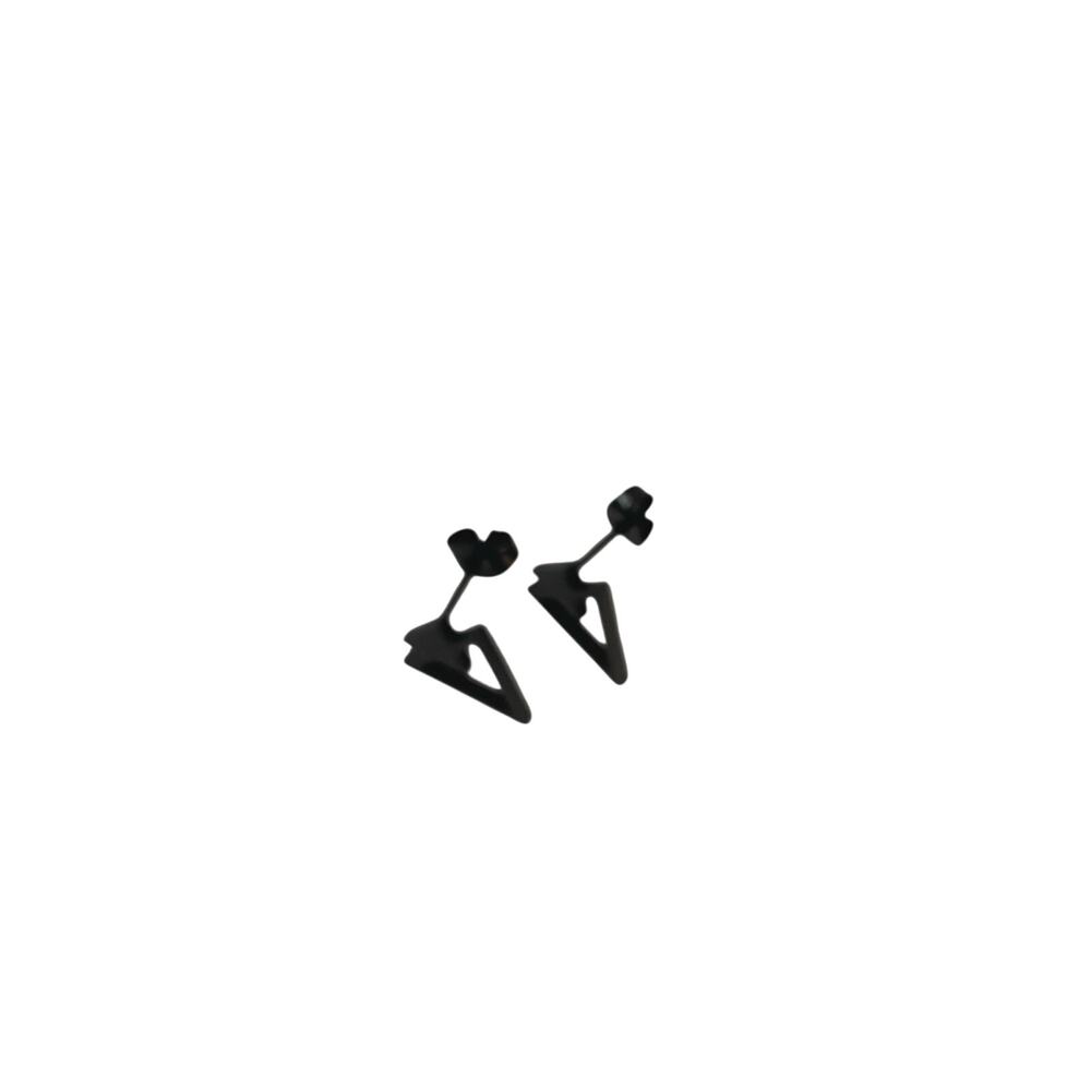 Black triangle stud earrings